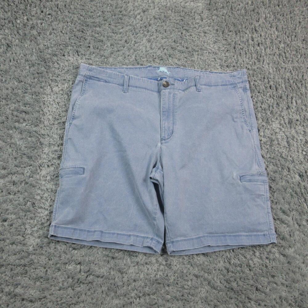 Tommy Bahama Shorts Mens 42 Blue Flat Front Stretch Chino Tencel Blend 41x9* - Picture 1 of 15